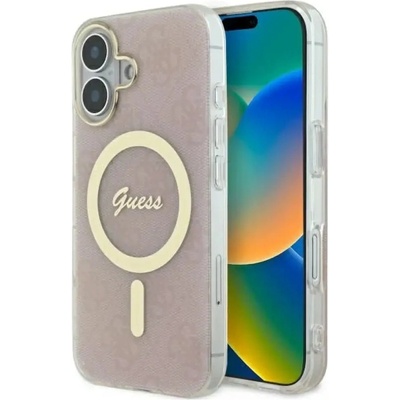 GUESS Калъф Guess IML 4G MagSafe за iPhone 16 - розов (3666339342043)