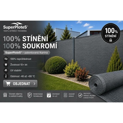 Stínící tkanina 100% HD-PE tmavě šedá 1,60x20 m 200 g/m2