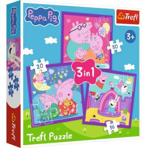 Trefl - Puzzle 3v1 Peppa Pig's habits - 1 - 39 piese