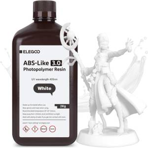 Elegoo abs-подобна смола v3.0 2kg, Бяла (50.103.0190)