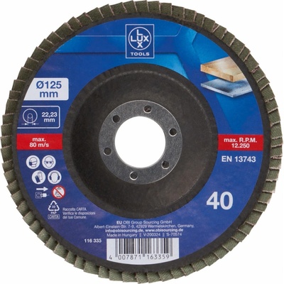 LUX-TOOLS Lamelový brusný kotouč Multi, zrnitost K40, pr. 125 mm