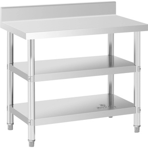 Royal Catering Работна маса от неръждаема стомана с повдигане - 100 x 60 x 16, 5 см - 500 кг - 2 рафта - Royal Catering RCAT-100/60-SPS3SH (RCAT-100/60-SPS3SH)