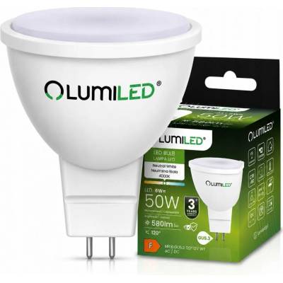 Lumiled LED žárovka LED GU5.3 MR16 6W = 60W 580lm 4000K Neutrální bílá 120° 12V AC/DC