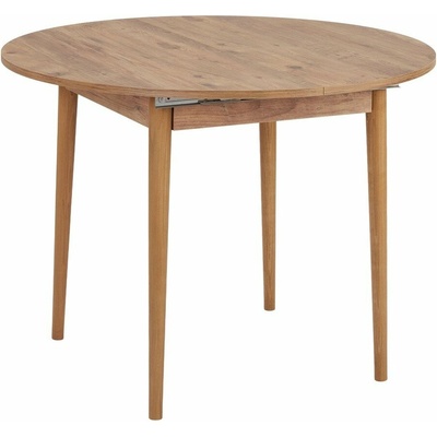 Kalune Design Viona Okrúhly rozkladací jedálenský stôl s prídavnou doskou v dekore borovice 100 cm