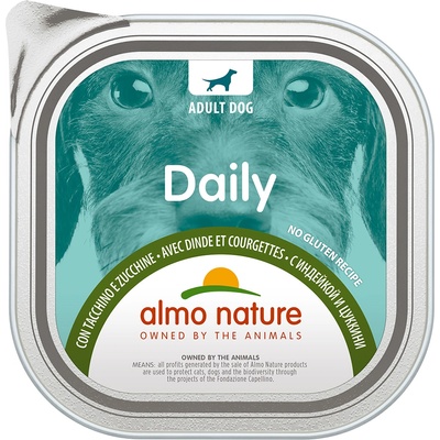 Almo Nature Daily 9x300г Daily Almo Nature, консервирана храна за кучета - пуешко и тиквички