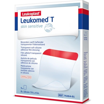 Leukoplast Leukomed T skin sensitive 8 x 10 cm transparentní krytí 5 ks