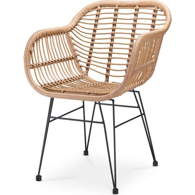 Casaria Proutěné židle Bali z polyratanu sada 2 ks přírodní