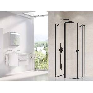 RAVAK Chrome - Душова врата CRV2-90, 90x195 см, черна/прозрачно стъкло 1QV70300Z1 (1QV70300Z1)