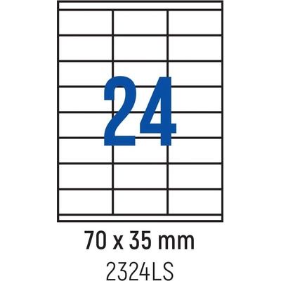 Spree Етикети лепящи 24 бр. , 70.0x35.0 мм, 100 л. , A4, кант 2 (3800884029992)