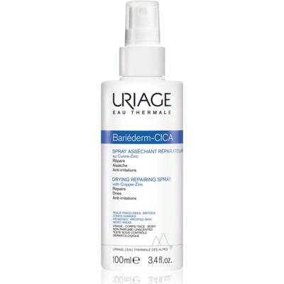 Uriage Bariéderm Cica Drying Repairing Spray изсушаващ репариращ спрей, съдържащ мед и цинк 100ml