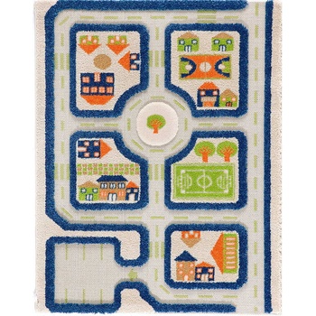 IVI Килим IVI градът на играта 80 x 150 см син (121MD033MA80153)