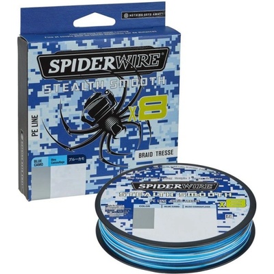 Spiderwire Pletená Šňůra Stealth Smooth8 Modrá Camo 150m 0,11mm 10,3kg