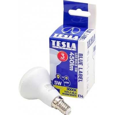 Tesla LED žárovka Reflektor R50, E14, 5W, 230V, 500lm, 25 000h, 4000K denní bílá, 180st R5140540-8