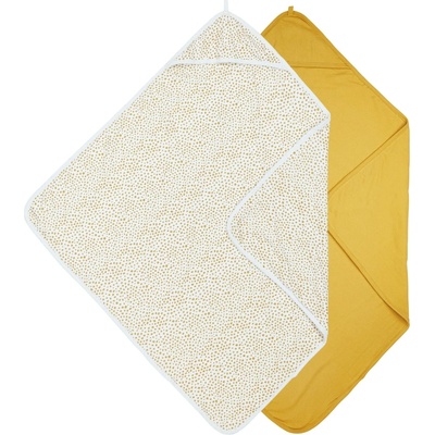 Meyco Baby Бебешки памучни кърпи за баня Meyco Baby - Cheetah/Uni, 80 x 80 cm, 2 броя, Honey Gold (587237)