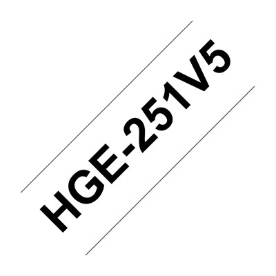 páska BROTHER HGe251 čierne písmo, biela páska HQ Tape (24mm) (5 ks) (HGE251V5)
