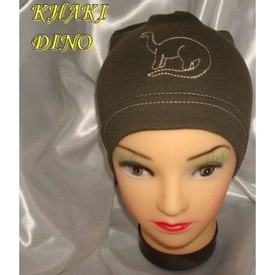 Betty Mode jarní/podzimní čepice khaki s dinem