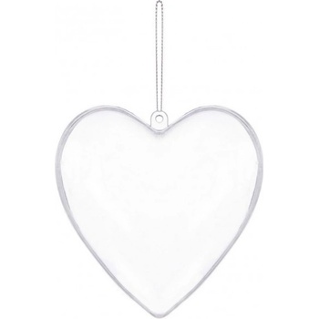 SPRINGOS Vianočná ozdoba Srdce priehľadné 8cm