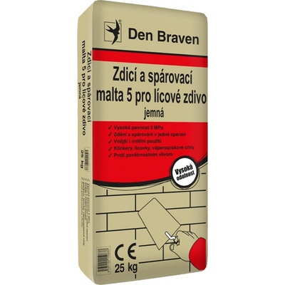 Den Braven Zdicí a spárovací malta 5 pro lícové zdivo 25 kg