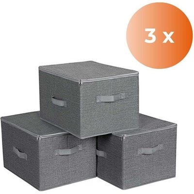 SONGMICS Úložné boxy s víkem 40 x 30 x 25 cm šedé