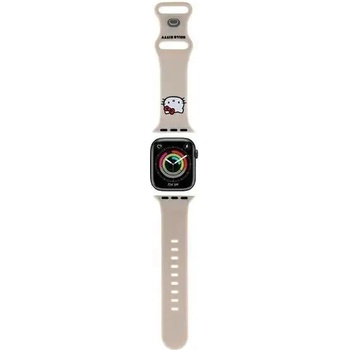 Hello Kitty Каишка Hello Kitty Silicone Kitty Head за Apple Watch 38/40/41mm, бежова (Hel000060-0)