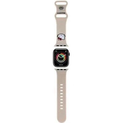 Hello Kitty Каишка Hello Kitty Silicone Kitty Head за Apple Watch 38/40/41mm, бежова (Hel000060-0)