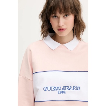 Guess Jeans Памучен суичър Guess Jeans в розово с десен W5GQ17 K68I4 (W5GQ17.K68I4)