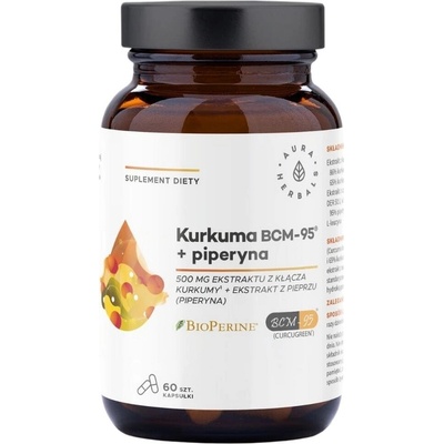 Aura Herbals Kurkuma 500 mg BCM-95 ® + Piperin 60 kapslí
