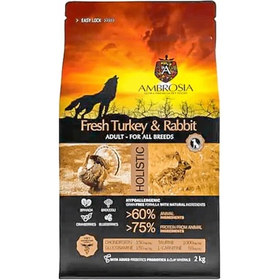 Ambrosia Sensitive Čerstvý moriak a králik 2 kg