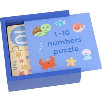 Orange Tree Toys Дървен пъзел Orange Tree Toys - Sea Life, с числа, 22 части (OTT05485)