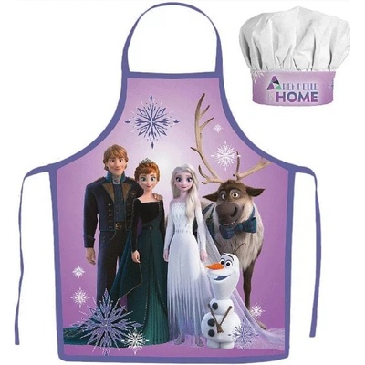 Max-fashion KFT Dětská zástěra FROZEN všichni set s čepicí fialová