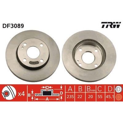 Brzdový kotúč (cena za 1ks) TRW DF3089