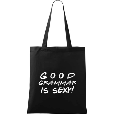 Good grammar is sexy Taška bavlnená 42 x 38 cm Čierna