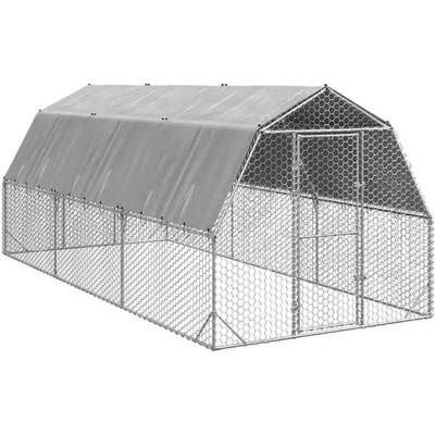 vidaXL Výběh pro slepice se střechou 2,5 × 6 × 2,25 m pozinkovaná ocel 9799.3328522