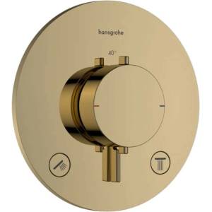 Hansgrohe Ecostat Comfort S - Термостатичен смесител за вграждане, за 2 уреда, с полиран златен вид 33715990 (33715990)