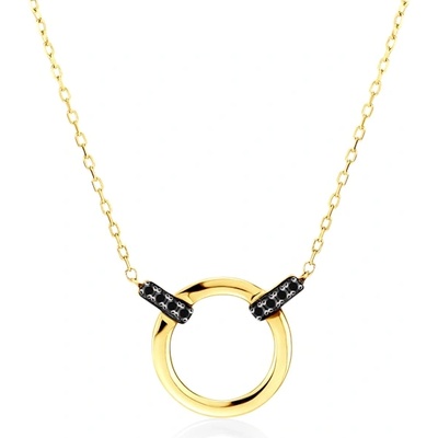 SAVICKI Колие с халка Savicki: злато, черни диаманти