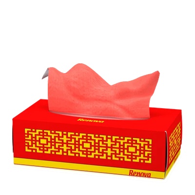 Ренова кърпи за лице 3 пластови 80 бр. /опаковка червени