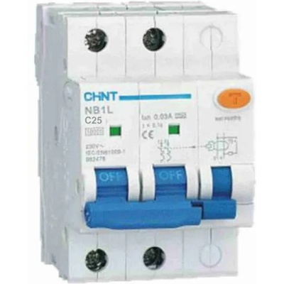 CHINT Прекъсвач автоматичен с дефектнотокова защита NB1L 1P+N C25A, 30mA, 6kA Chint (12025)