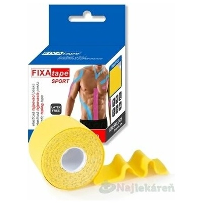 FIXAtape sport tejpovací páska elastická žlutá 5 cm × 5 m