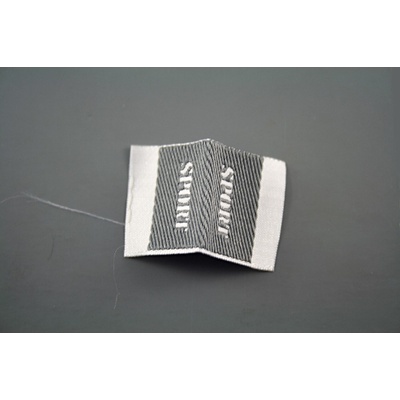Našívacie záplata Sport - biela, šedá - rozmer 5 cm x 2,5 cm