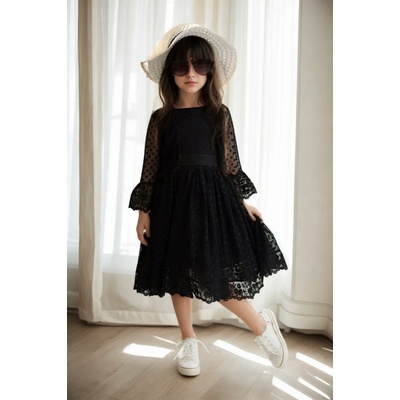 Dewberry Princess Model Girls Dress with Hat & Lace black