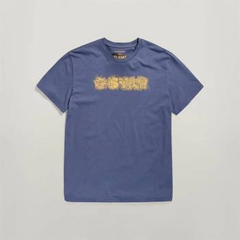 Image 1 of G Star Тениска G Star Distressed Logo T-Shirt - Vint Indigo