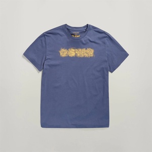 G Star Тениска G Star Distressed Logo T-Shirt - Vint Indigo