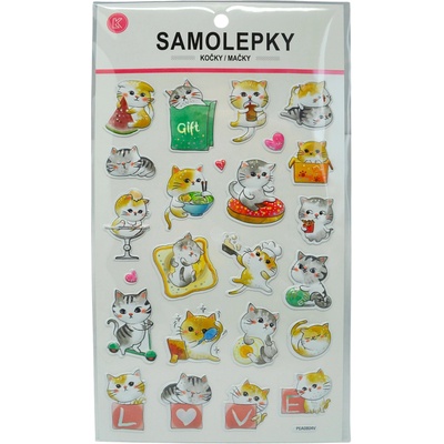 Samolepky mačky 24 ks