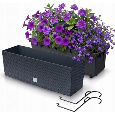 Prosperplast Květináč plast šedý 58 x 18,5 x 19,5 cm