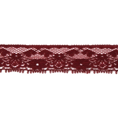Krajka pevná 25mm nylon 541206 metráž - více barev Barva: 0060 Vínová – Zboží Dáma