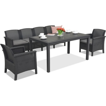 BICA Комплект мебели от техноратан Venezia Apetito Max 6 антрацит Бика (БЧВЕН6АНТ)