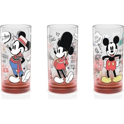 Invictus 1928 Disney Set sklenic Mickey a Minnie červený 3 x 270 ml