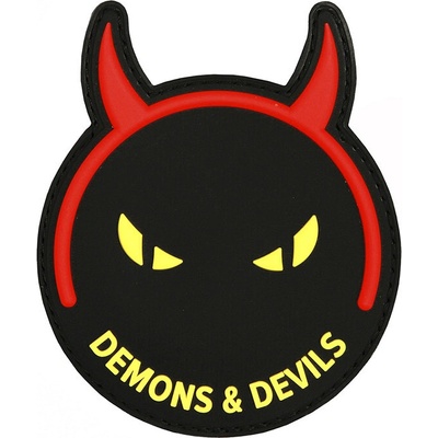 Gumová nášivka 101 Inc Devil inside you - čierna-žltá