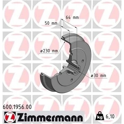 Brzdový buben ZIMMERMANN 600.1956.00 (600195600)
