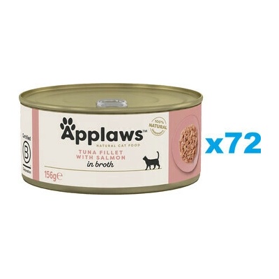Applaws Cat tuniak s lososom vo vývare 72 x 156 g